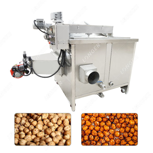 Mesin Penggorengan Kacang Buncis Pemanas Gas Otomatis